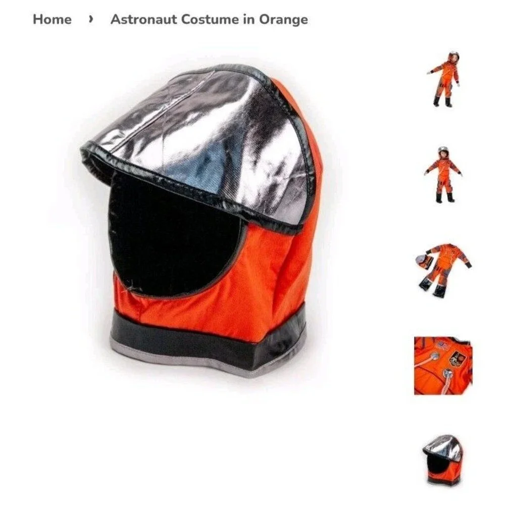 Child’s Astronaut Space Halloween Dressup Costume Size 7-8 Helmet Teetot Outfit